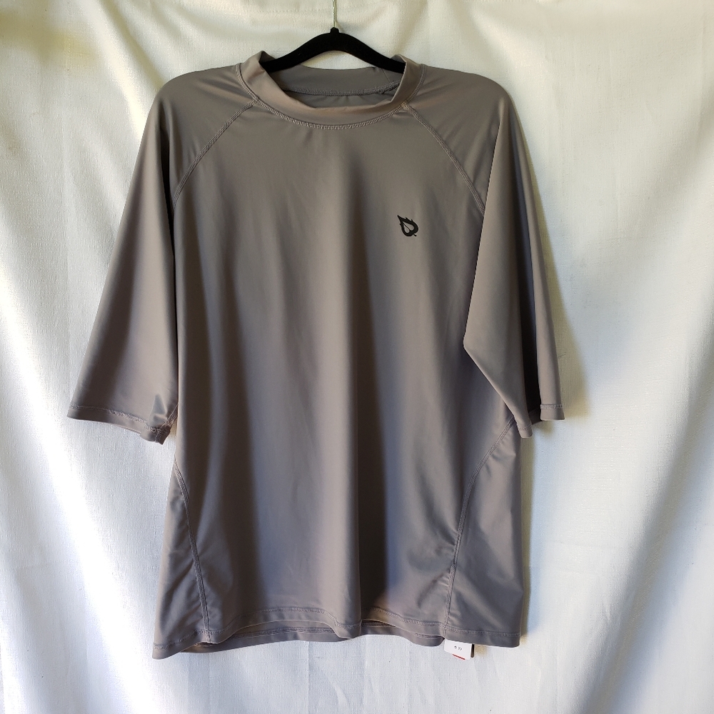 Baleaf Mens Rash Protection Shirt Size 2XL Gray Mid Sleeve UPF 50 Nwt